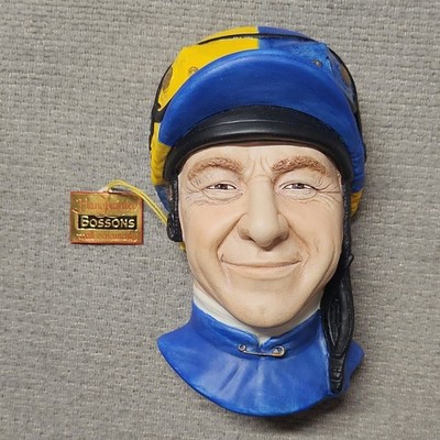 Vintage Bossons Jockey Chalkware head 1990 Mint condition with tag