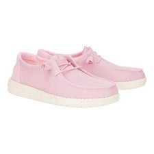 NIB Hey Dude Wendy Stretch Sox Women's Rosette Pink Slip On Shoes 9