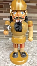 Gottchalks CHRISTMAS  NUTCRACKER 12 inch   FOOTBALL PLAYER Gold stars on uniform