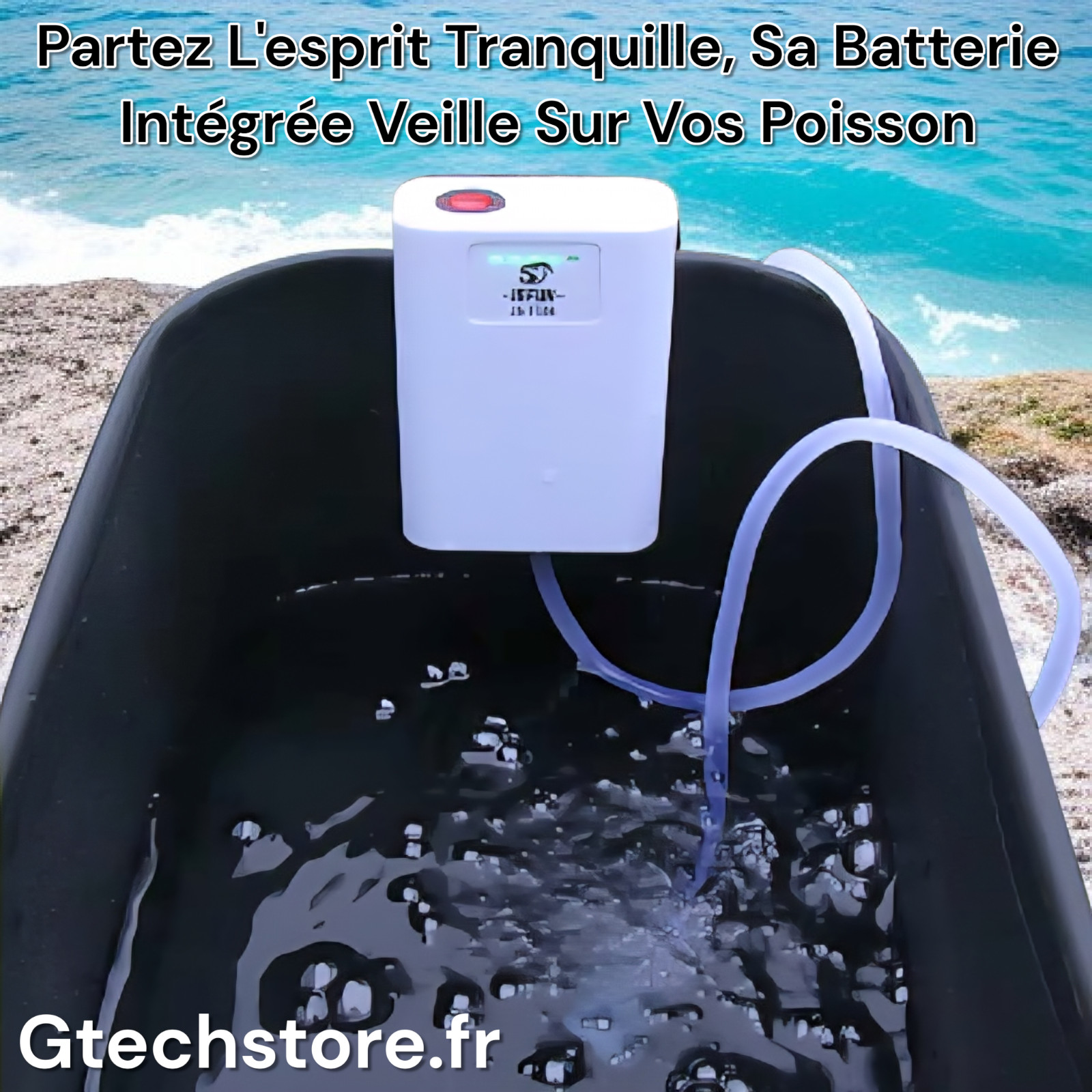 Pompe à oxygène seau à vif aérateur de pêche rechargeable USB plein air étanche
