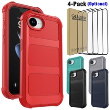 For iPhone 16e Case Dual Layer Shockproof Hybrid Phone Cover / Screen Protector