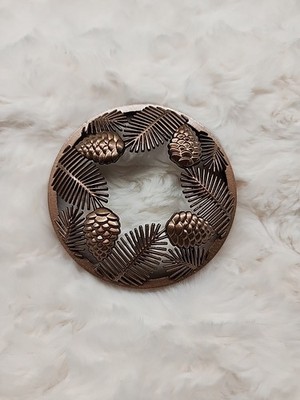 Yankee Candle Pine Cone Candle Jar Topper 3 In. Copper Metal Christmas Holiday