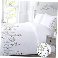 Floral Duvet Cover Set Flower Cotton Flowered Elegant Pink French King White