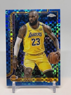 2025 Topps Chrome LeBron James Blue X-Fractor Refractor #127 Lakers SSP