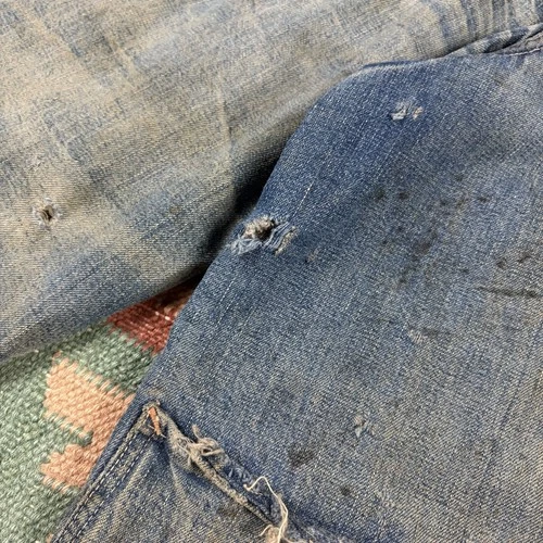 Vintage 1930s WW2 Faded Distressed Thrashed Lined Chore Jacket Workwear XL image 5