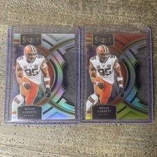 2023 Select  Myles Garrett 2 card lot Silver die cut red & yellow  Browns 