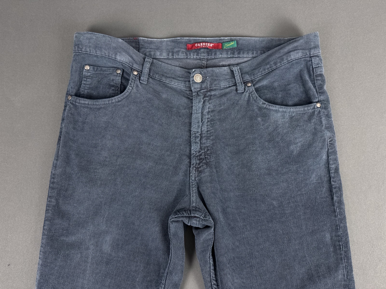 Carrera Italia Corduroy Trousers 38x33 Blue Grey Mod 700 Regular IT 54 Classic image 3