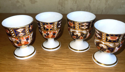 Antiker Davenport Longport Staffordshire Imari 4 x Eierbecher