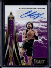2024-25 Select Cade Cunningham In Flight Signatures Purple Prizm Auto #/75