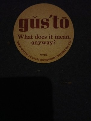 Gusto Vintage Beer Coaster by Jos. Schlitz Brewing Co.