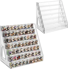 2 Pack 7 Layers Clear Display Shelf for Funko Pop,Mini Collectible Toys Display