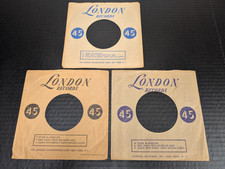Lot of 3 Vintage London Records 45 RPM 7" Company Record Sleeves for Rock Jazz