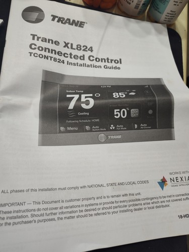 Trane TCONT824AS52DAA XL824 Easy Use Smart Touch Screen Thermostat Tested Works - Picture 6 of 6