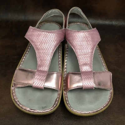 ALEGRIA Kendra Sz 11.5-12 /42 Braides Pink Metallic Women s T-Strap Sandals