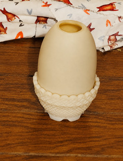 Vintage Fenton Custard Glass Fairy Lamp