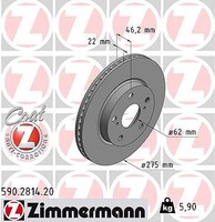 2X Zimmermann Bremsscheibe Vorderachse FüR Toyota