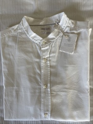 with tags Luxury Rare Brunello Cucinelli Mens Banded Collar Leisure Fit  G2U