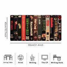 40 90cm Retro VHS Tape Horror Movie VHS Covers Mouse Pad  Desk Mat - Non-Slip S