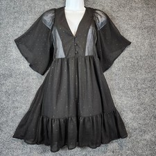 Zara Women Cottagecore Fairycore Coquette Romantic Prairie Babydoll Dress Size M