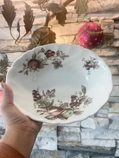Serving Bowl Oval  Johnson Brothers Harvest Time Fruits Motif England Vintage 9”