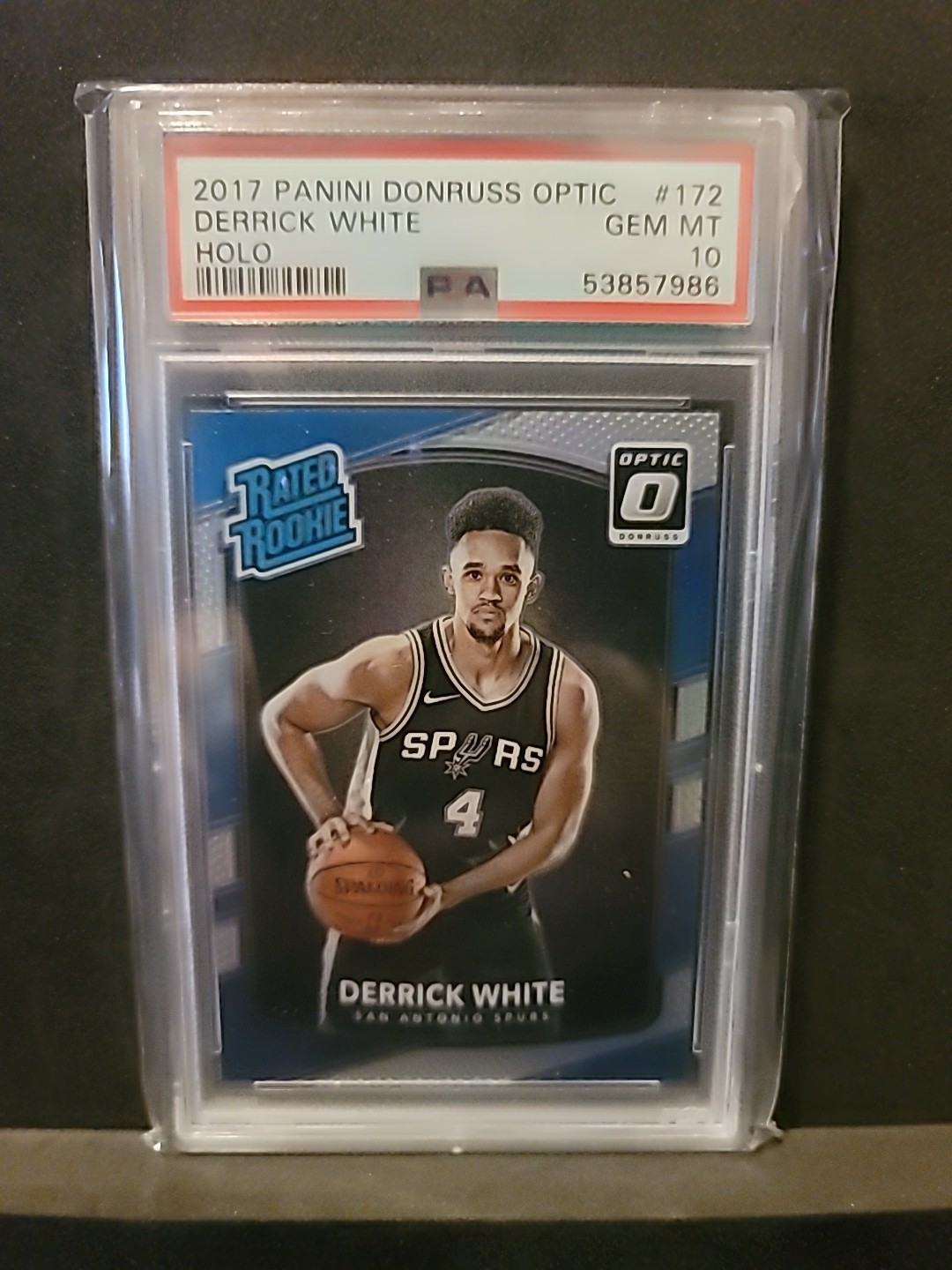 2017 Panini Donruss Optic Rated Rookie Derrick White #172 Holo Prizm RC PSA 10