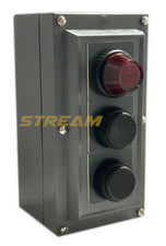 Allen-Bradley 800H-2HXR4R 30 mm Heavy Duty Push-Button Station, W/ Pilot light