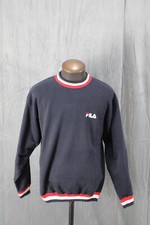 Vintage Sweater - Fila Stitched Logo Brand Colours - Men's Large