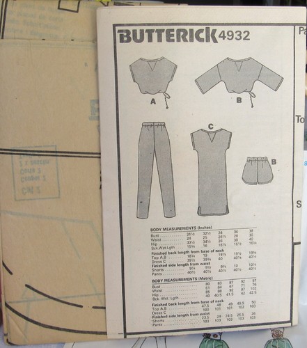 VTG Butterick 4932 Womens 8 EASY Lounge Sport Dress Top Shorts Pants Pattern UC - Picture 2 of 3