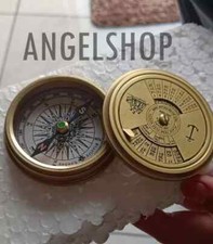 Ancien Laiton Vintage Boussole De Poche Nautique Compas Marine Cadeau