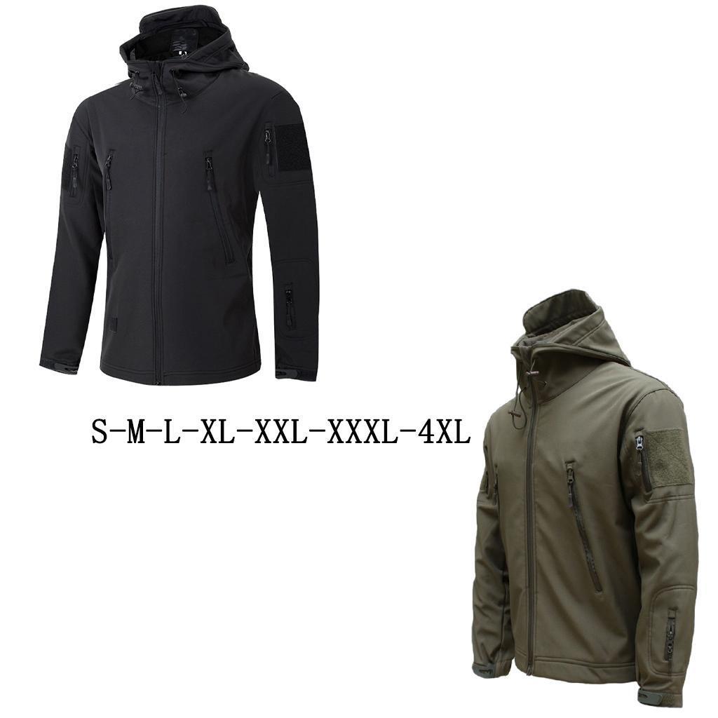 Mens Softshell Hiking Jacket Fleece Lined Lightweight Coat for Ski