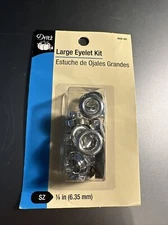 DRITZ #659-65 SILVER LARGE EYELET KIT (2 TOOLS, 12 EYELETS), 1/4"
