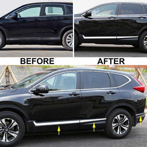 Fits 2017 2018 2019 Honda CR-V Stainless Steel Body Side Molding Line Cover Trim - Picture 3 of 12
