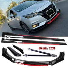 Front Bumper Lip Spoiler Splitter Side Skirt Body Kit For Nissan Sentra L+