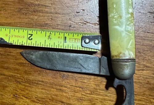 Vintage B&B USA Farrier Pocket Knife Bottle Opener MOP Bill Galbreath Horse - Picture 6 of 7