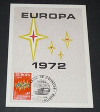 CARTE POSTALE 1er JOUR 22-04 1972 EUROPA CONSEIL EUROPE STRASBOURG