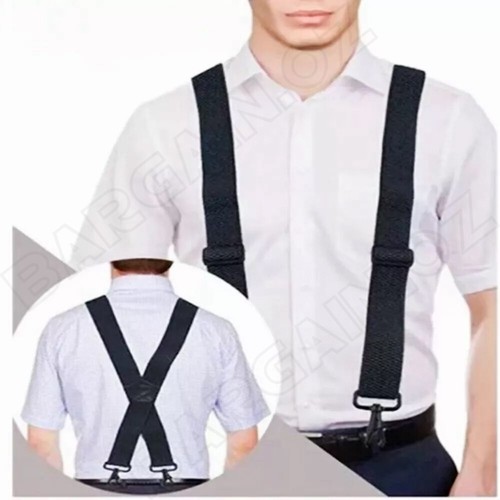 Extra Wide for Men Suspenders 38mm Adjustable Clip On Heavy Strong Mens Braces - Picture 3 of 12
