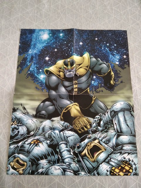 MARVEL SUPER HEROES - Eaglemoss - POSTER - THANOS - petite déchirure MARVEL SUPER HEROES - Eaglemoss - POSTER - THANOS - petite déchirure