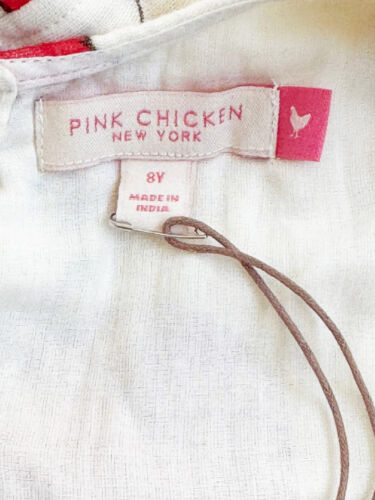 PINK CHICKEN Girls Sleeveless Dress Cotton Colorful Balloon Print Lined 8Y NEW - Picture 5 of 13