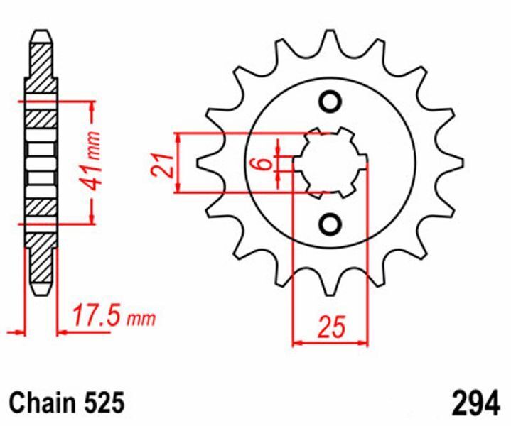 Pignon 14Z pas 525 HONDA XBR 500 S résout claquement transmission