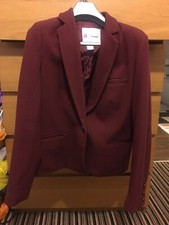 La Redoute Size 16 Burgundy Blazer With Brass Buttons
