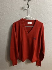 Izod Red V Neck Sweater Large Mens