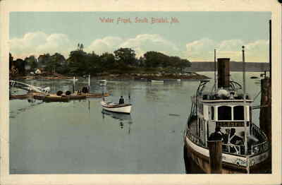 #ad South Bristol ME Waterfront Water Front Islesboro Ferry c1910 Gel Postcard $9.89