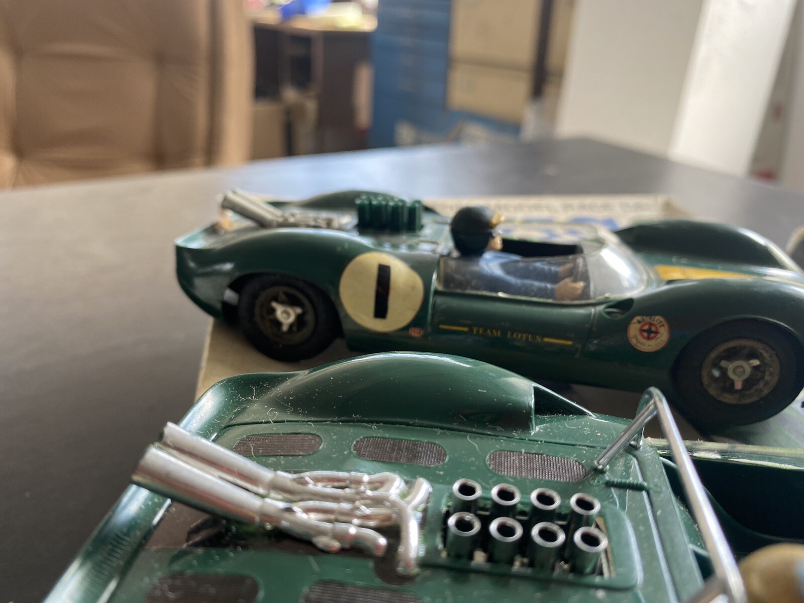 Cox Collection slot cars (6) 1/24 scale slot cars pre1970. Lotus Etc