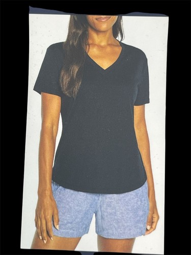 GAP Women Short Sleeve Soft V-Neck Slub Tee Black NWT Size XL choose CLR - Picture 10 of 13