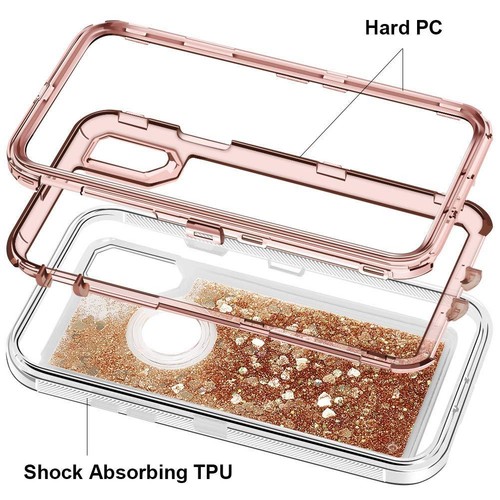 Rose TPU Quicksand Glitter Liquid Case For iPhone 6/7/8/P/X (FIT Otterbox Clip) - Picture 34 of 54