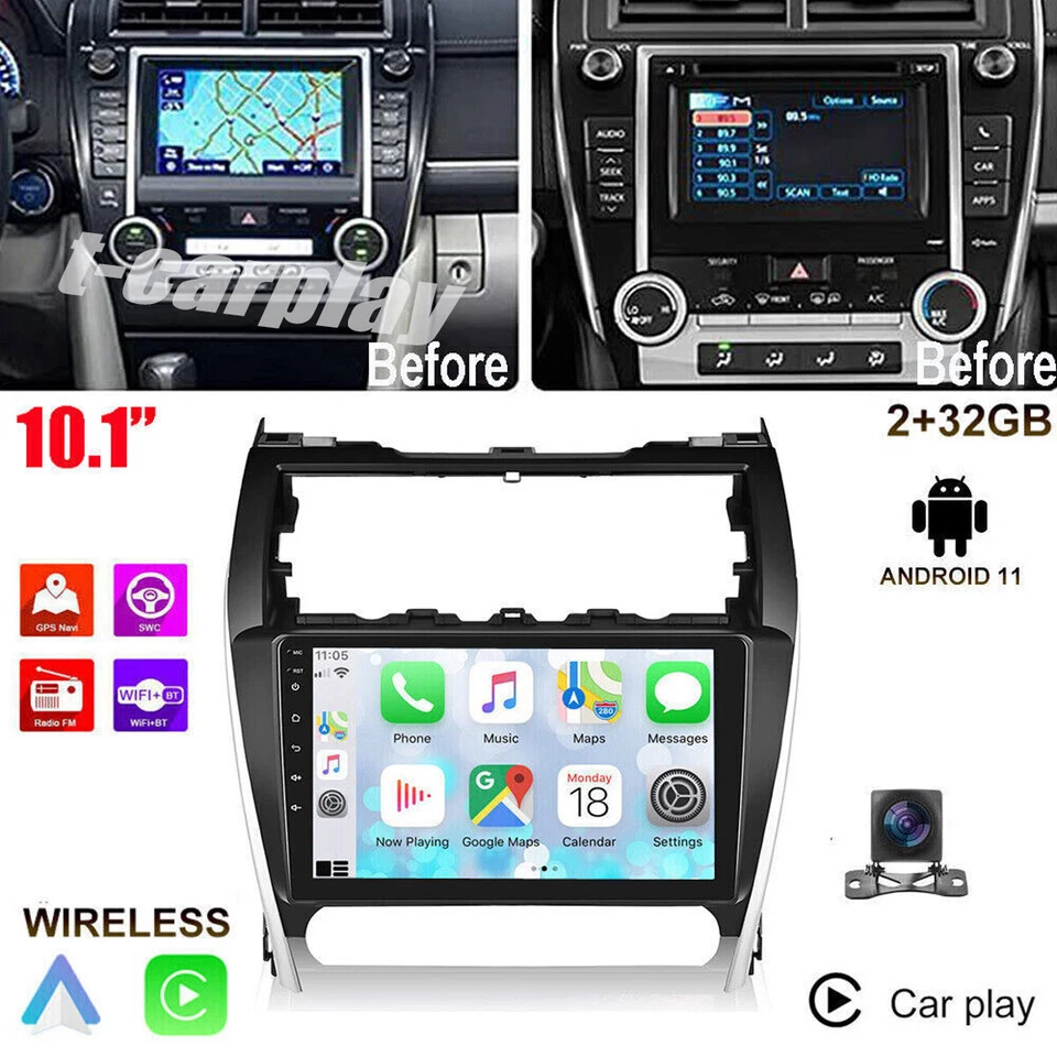 For Toyota Camry 2012 2013 2014 CarPlay Car Navigation Radio Stereo Dash Units