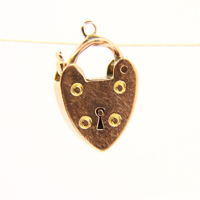 Vintage 9 kt Gold Herz Schloss Charm - massiv Gold Herz Geschenk