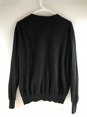 George Sweater Men's Size XL 46/48 Black Pullover V-neck Wool