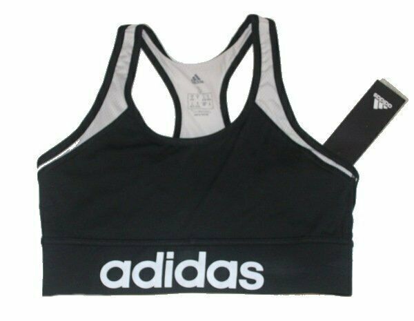 S3) Sport Bh Sports Adidas DT7007 Linear Schwarz Weiss Gr. S 36 Neu-image