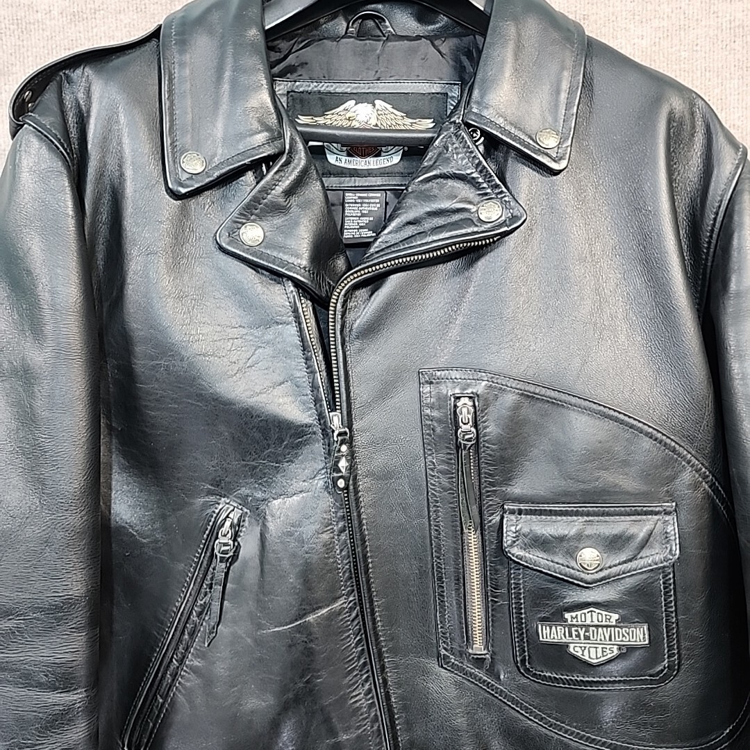 Harley Davidson Men's USA Made Embossed Eagle Black Leather Harley Davidson Men's USA Made Embossed Eagle Black Leather